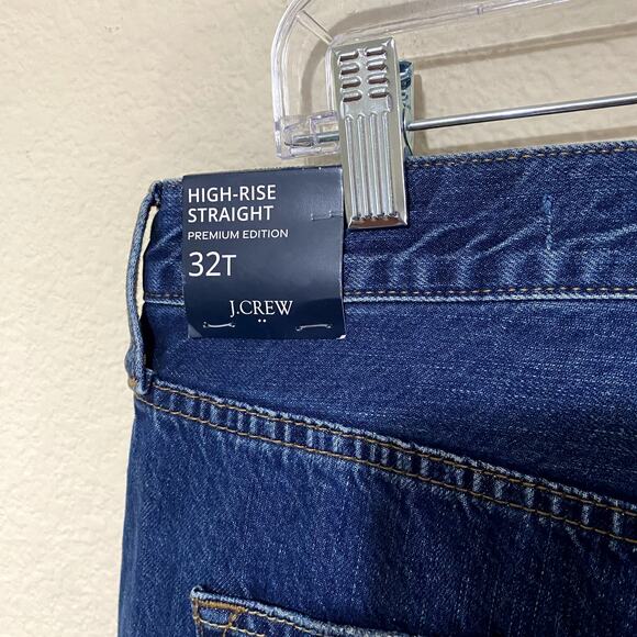 J.Crew Jean Women Size 32 Tall Blue High-Rise Straight-Leg Button-Fly NWT - Picture 8 of 12